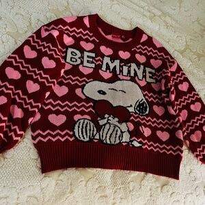 Peanuts Red and Pink Heart Sweater